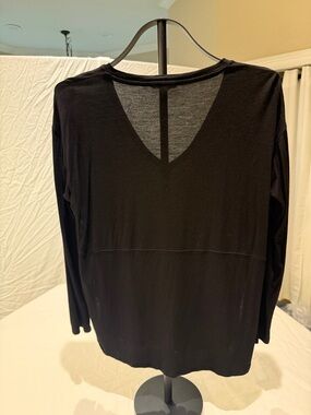 Madewell Black V-Back Long Sleeve Top